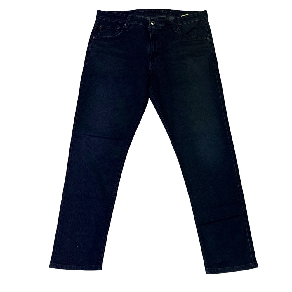 Adriano Goldschmied mens 38x31 yellow modern slim fit dark wash denim blue jeans